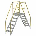 Vestil 6 Step Galvanized Steel Cross-Over Ladder 104"x102.5" 500lb Capacity COL-6-56-23-HDG